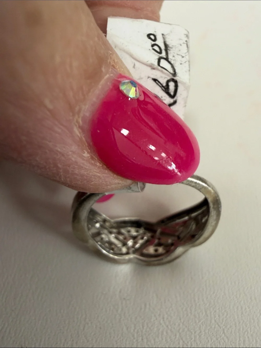 Sterling Silver and Diamond Ring size 8